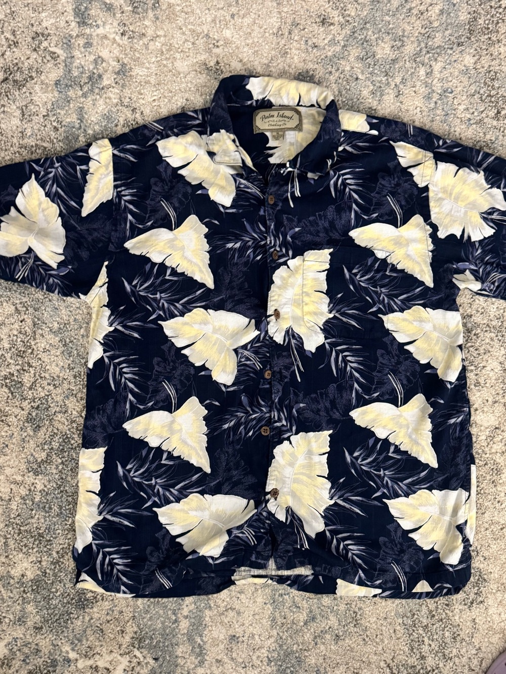 Classic Navy Floral Short-Sleeve Button-Down Shirt